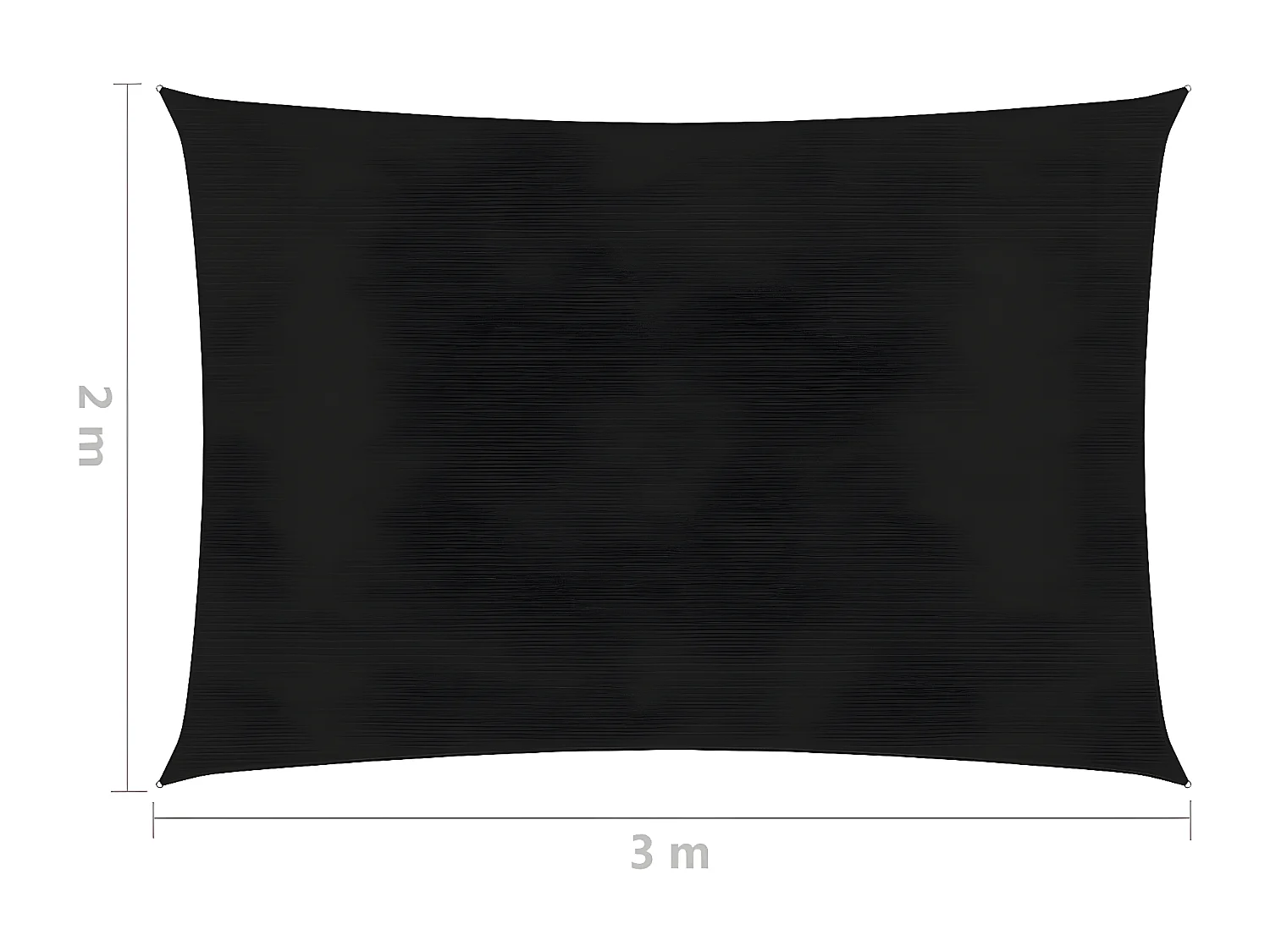 Voile d'ombrage 160 g-m² Noir 2x3 m PEHD