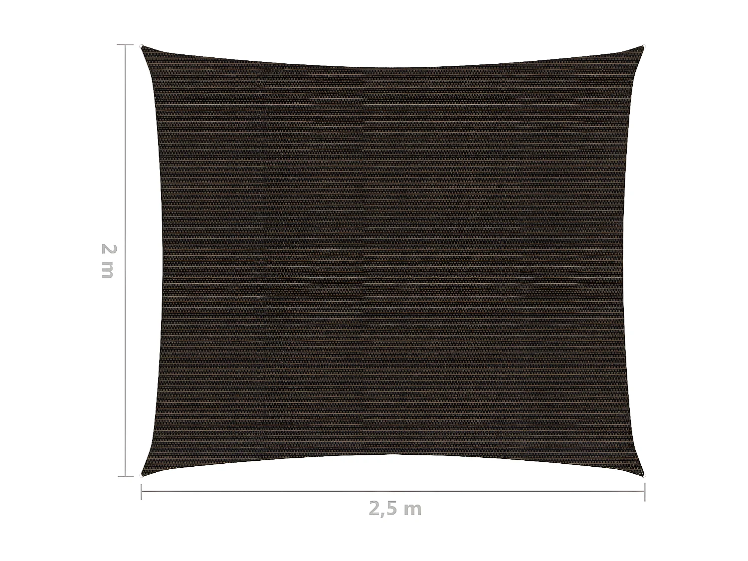 Voile d'ombrage 160 g-m² Marron 2x2,5 m PEHD