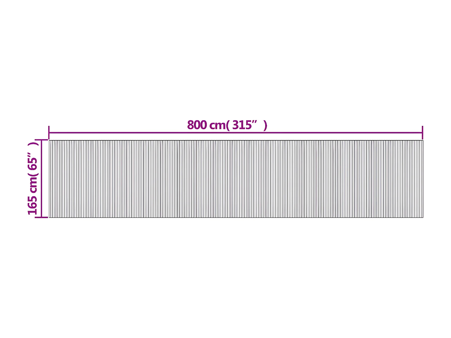 Cloison de séparation gris 165x800 bambou