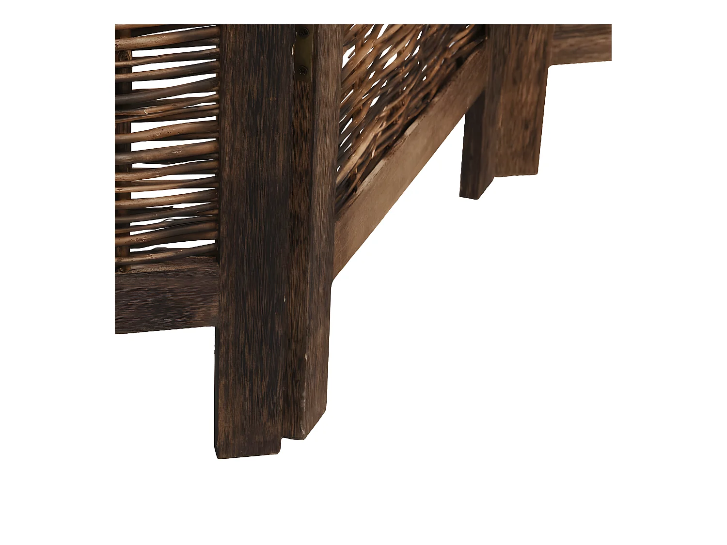 Cloison de séparation 6 panneaux marron foncé paulownia massif