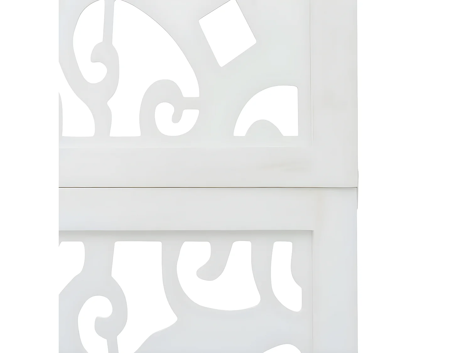 Cloison de séparation 3 panneaux blanc bois de paulownia massif