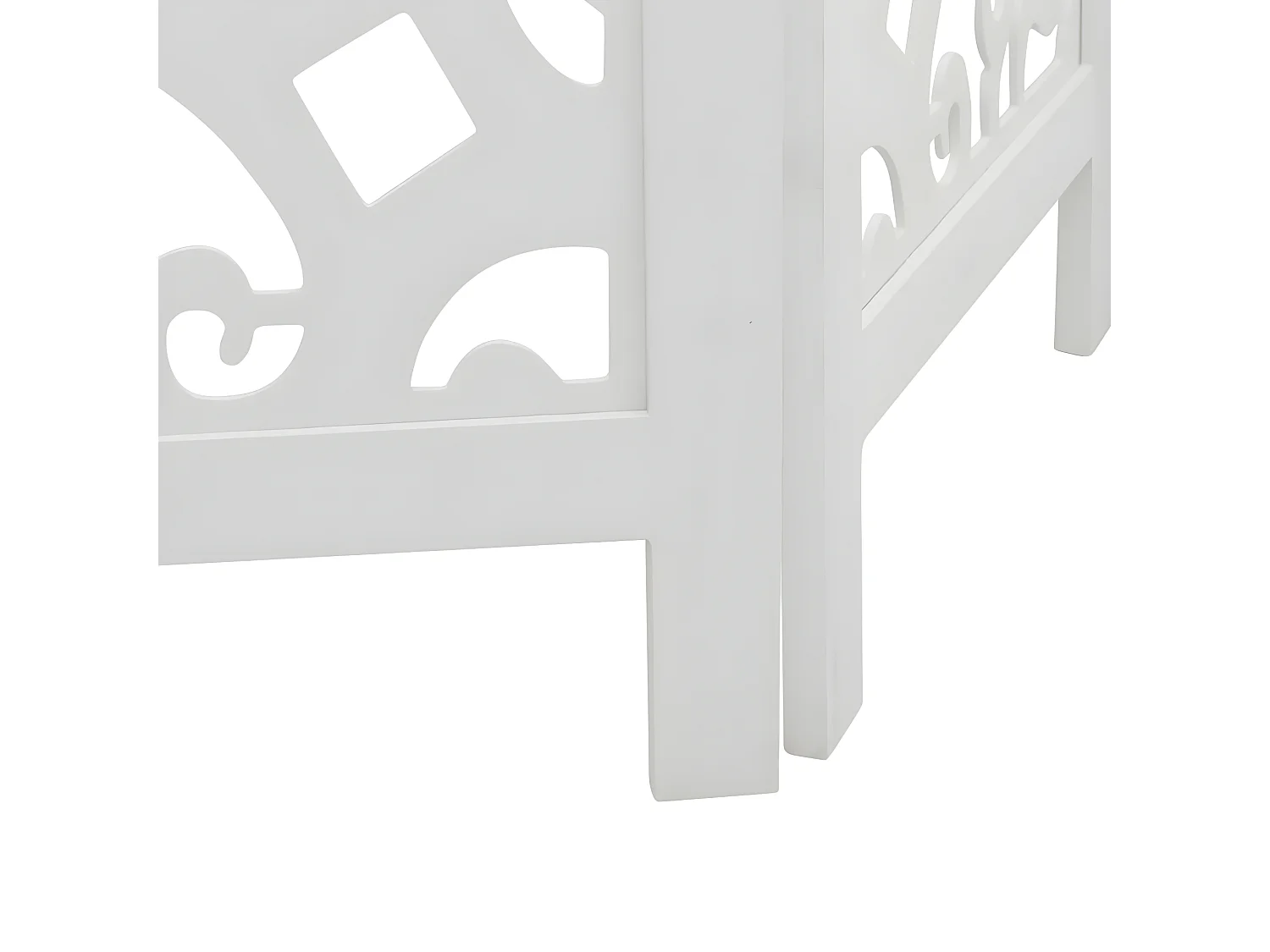 Cloison de séparation 3 panneaux blanc bois de paulownia massif