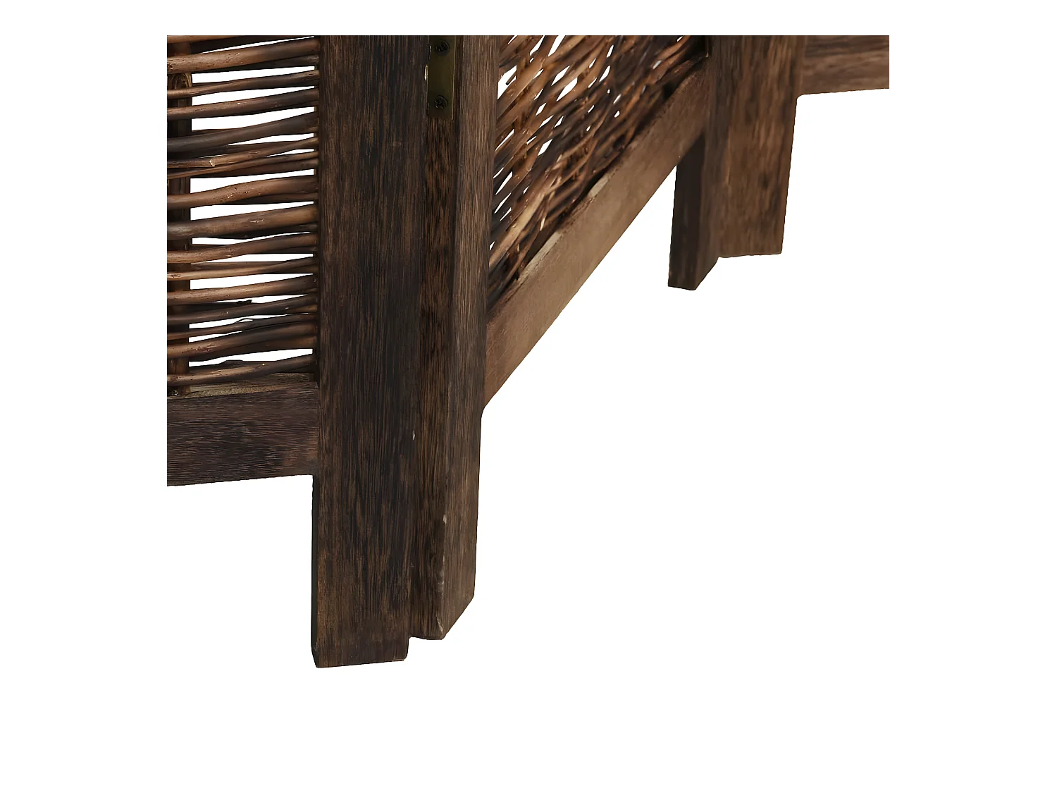 Cloison de séparation 5 panneaux marron foncé paulownia massif