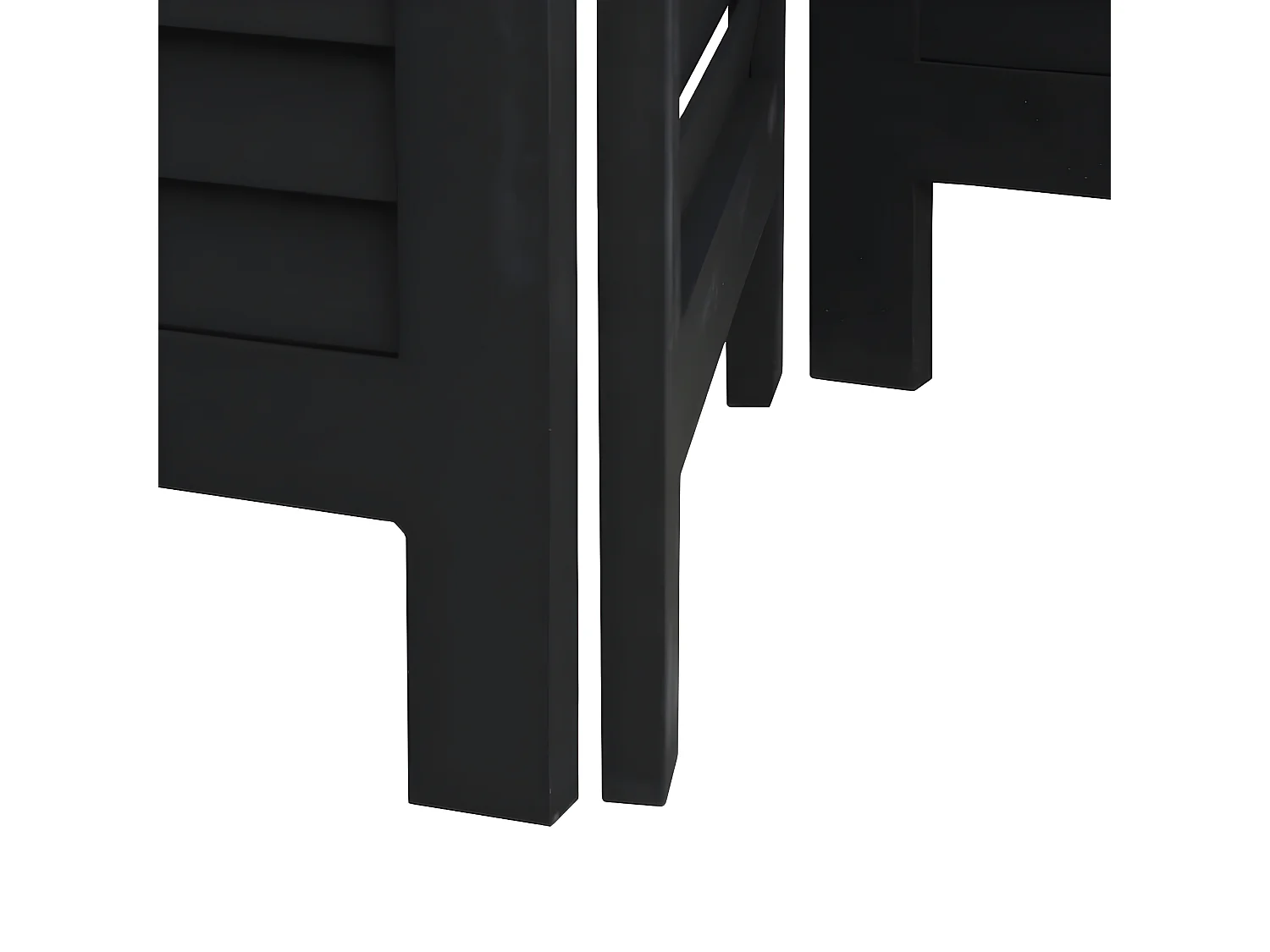 Cloison de séparation 5 panneaux noir bois de paulownia massif