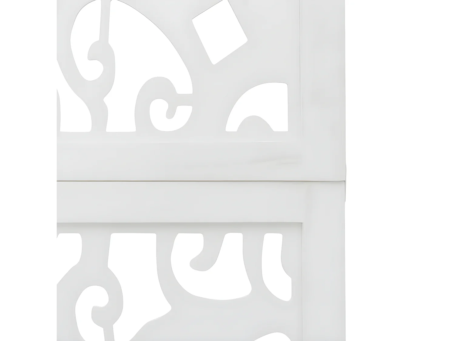 Cloison de séparation 6 panneaux blanc bois de paulownia massif