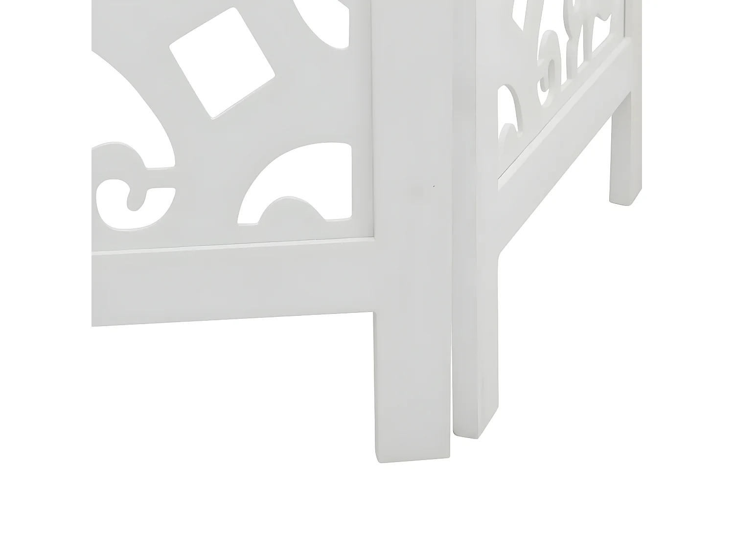 Cloison de séparation 6 panneaux blanc bois de paulownia massif