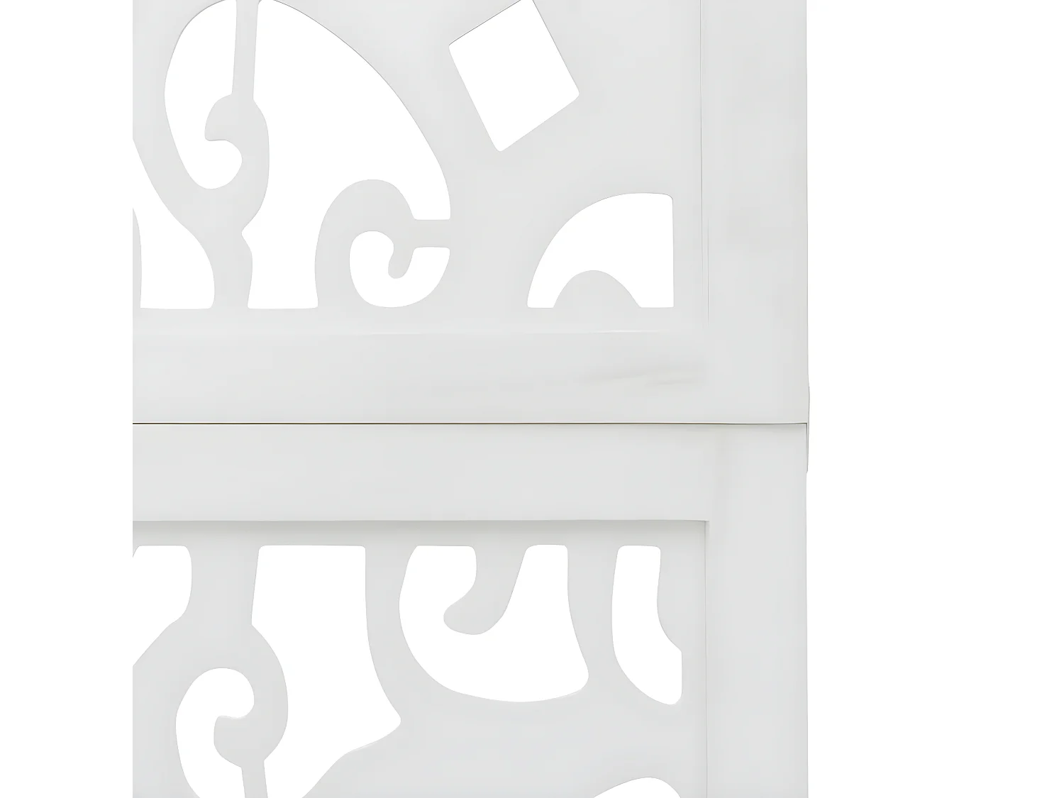 Cloison de séparation 6 panneaux blanc bois de paulownia massif