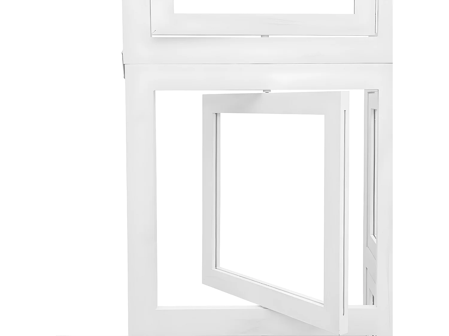 Cloison de séparation 4 panneaux blanc bois de paulownia massif