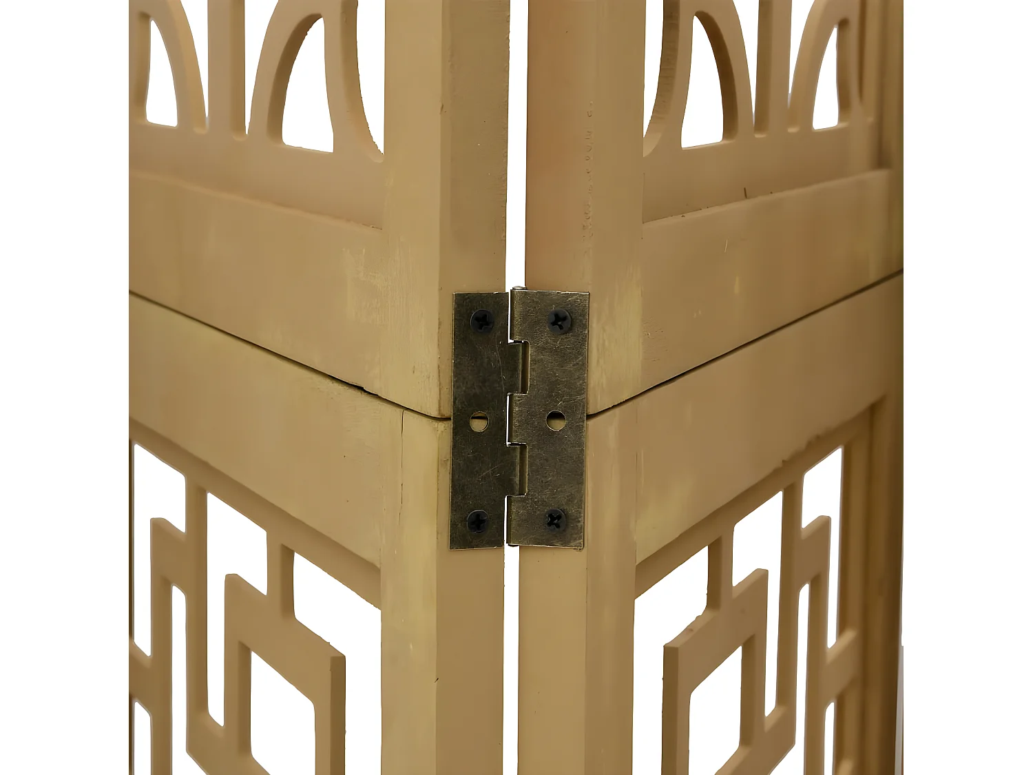 Cloison de séparation 6 panneaux marron bois paulownia massif