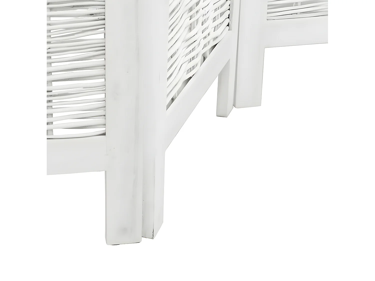 Cloison de séparation 6 panneaux blanc bois de paulownia massif