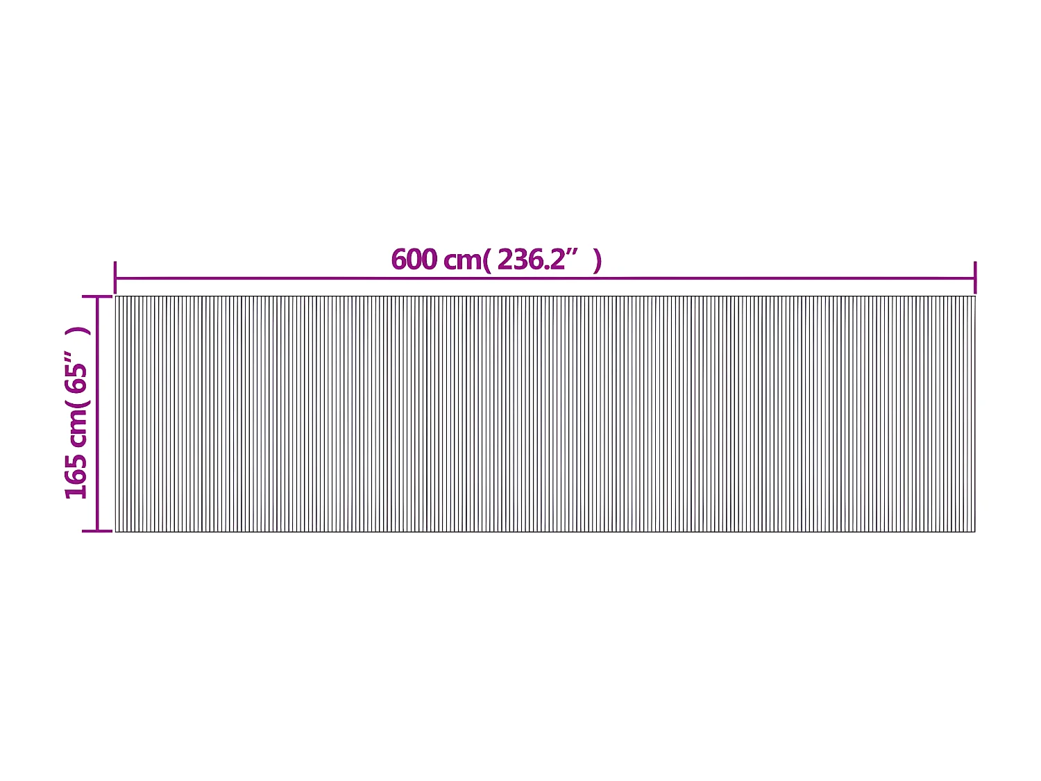 Cloison de séparation marron 165x600 bambou