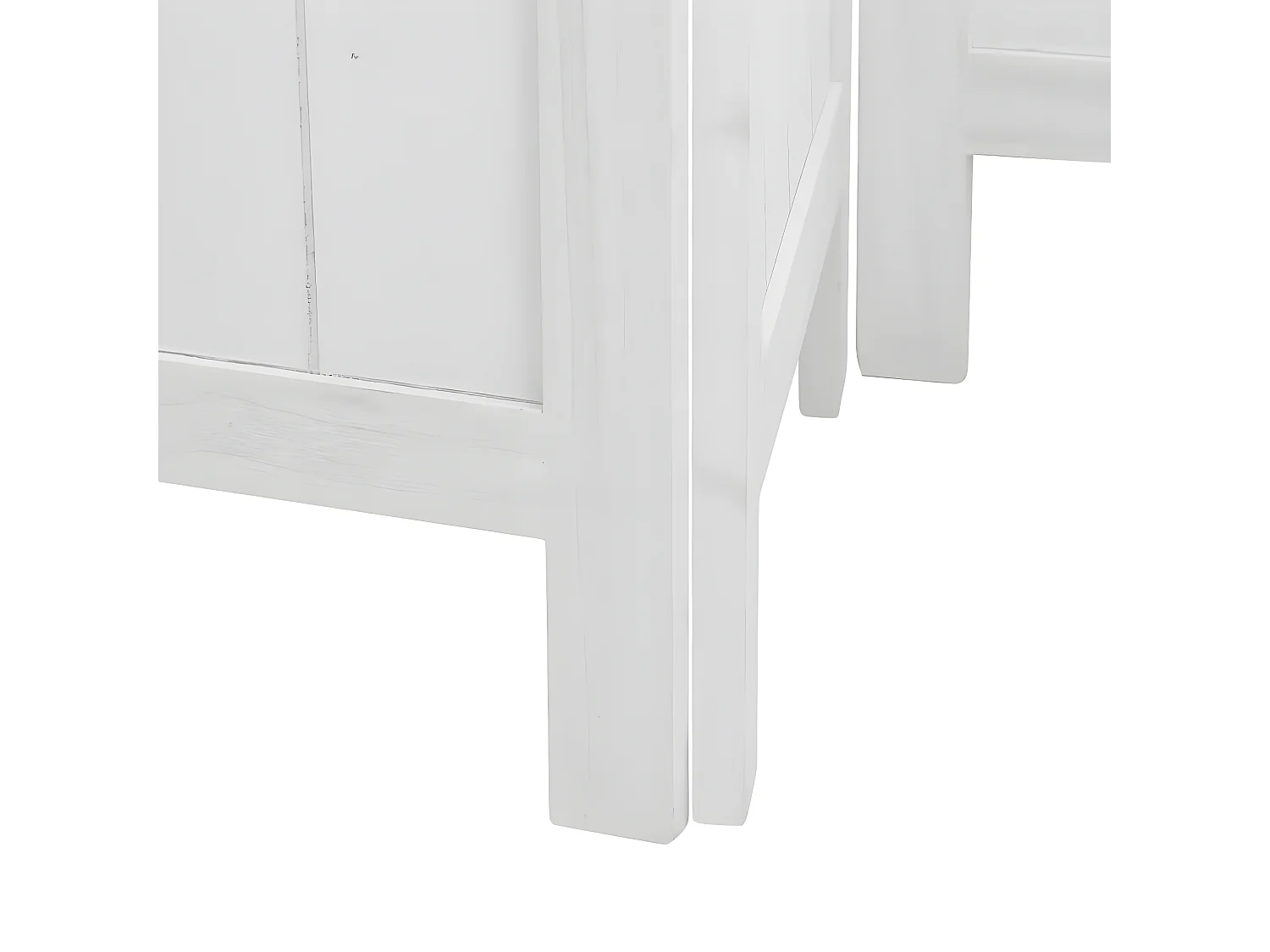 Cloison de séparation 3 panneaux blanc bois de paulownia massif