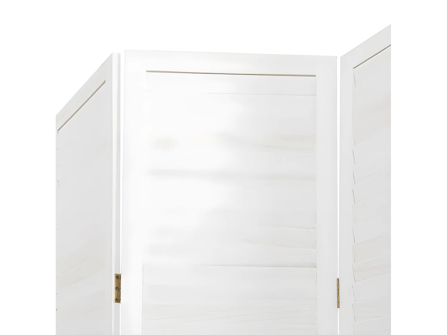 Cloison de séparation 3 panneaux blanc bois de paulownia massif