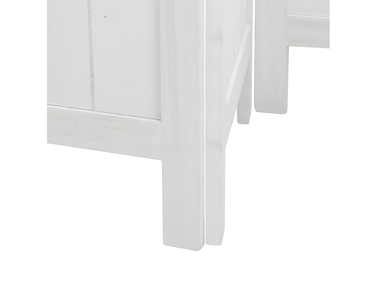 Cloison de séparation 3 panneaux blanc bois de paulownia massif