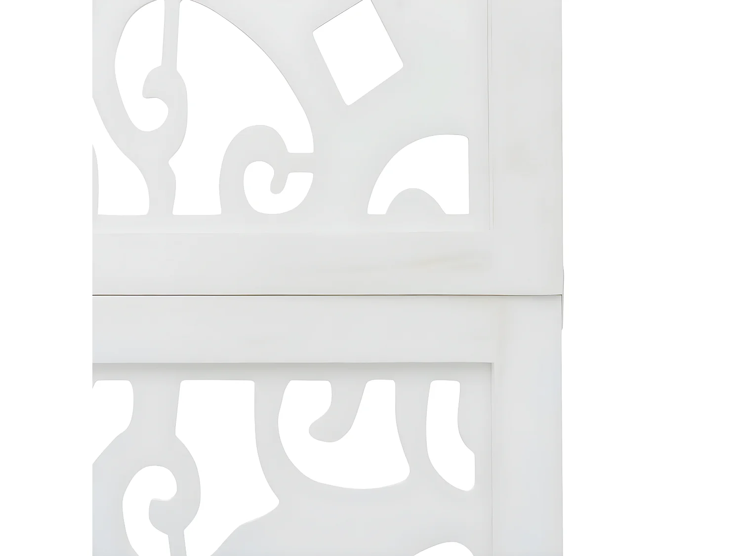 Cloison de séparation 5 panneaux blanc bois de paulownia massif