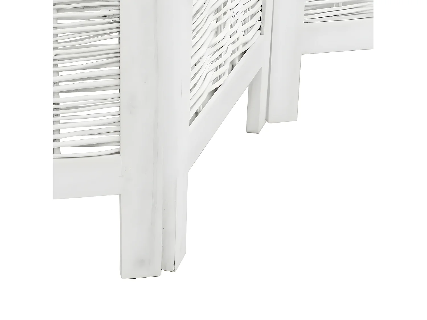 Cloison de séparation 6 panneaux blanc bois de paulownia massif