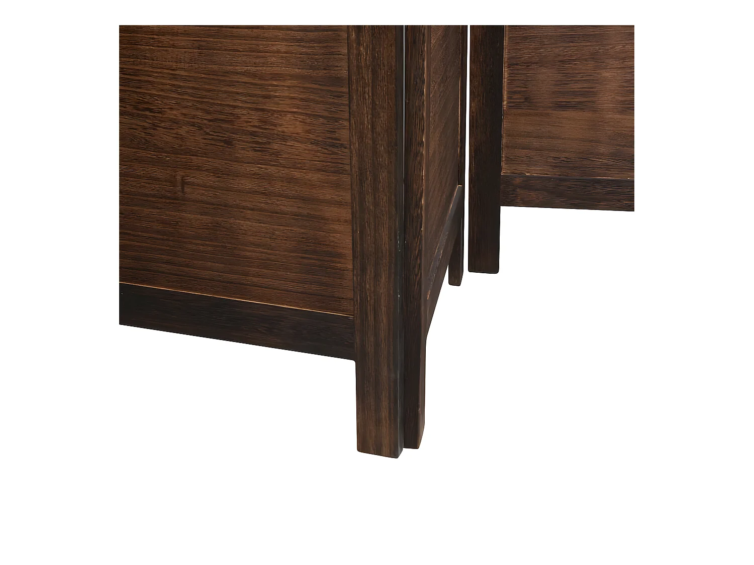 Cloison de séparation 5 panneaux marron foncé paulownia massif