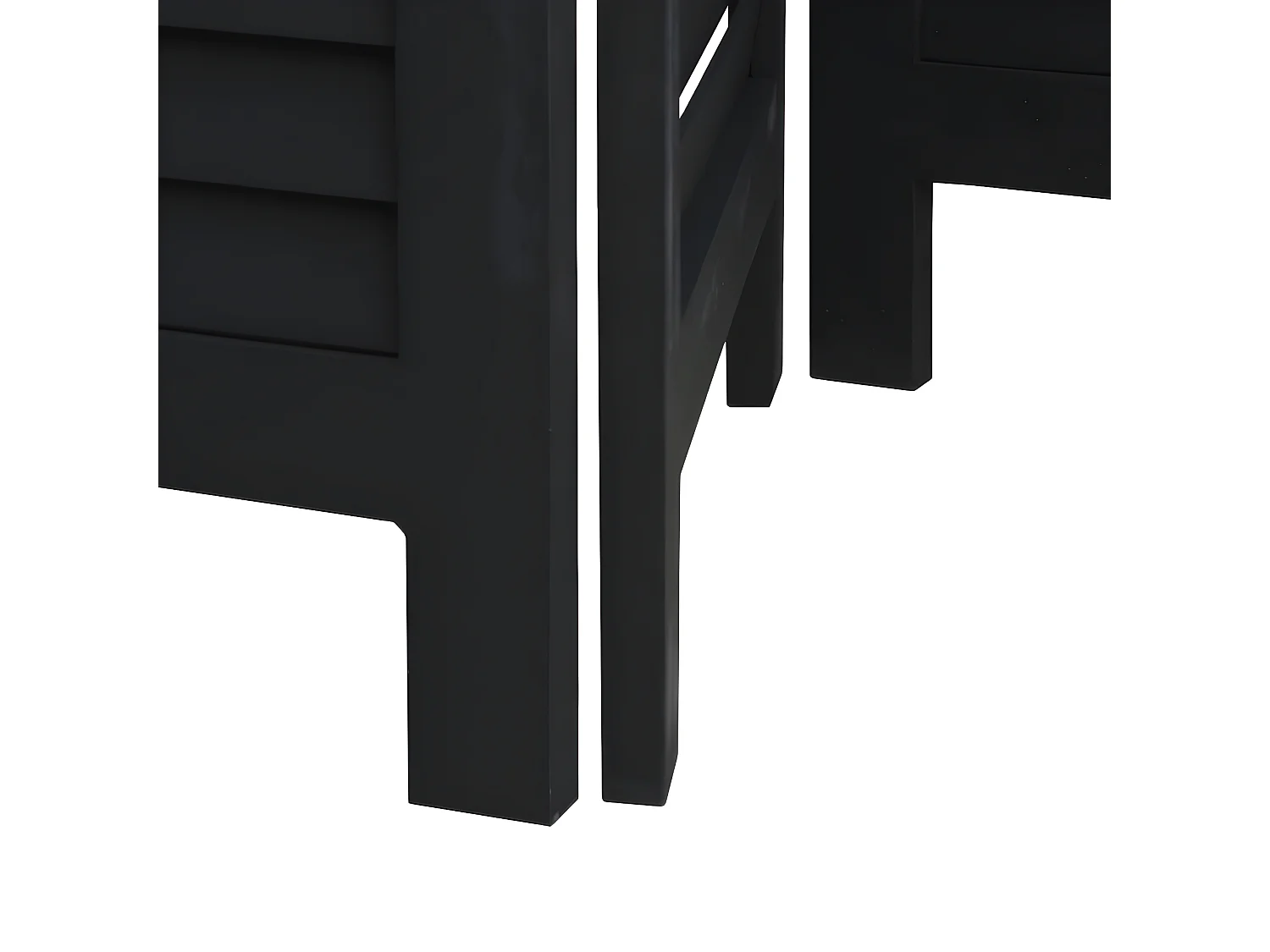 Cloison de séparation 3 panneaux noir bois de paulownia massif