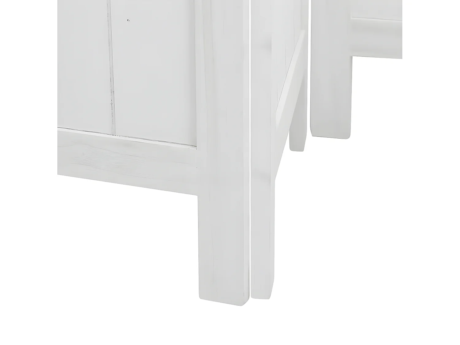 Cloison de séparation 4 panneaux blanc bois de paulownia massif