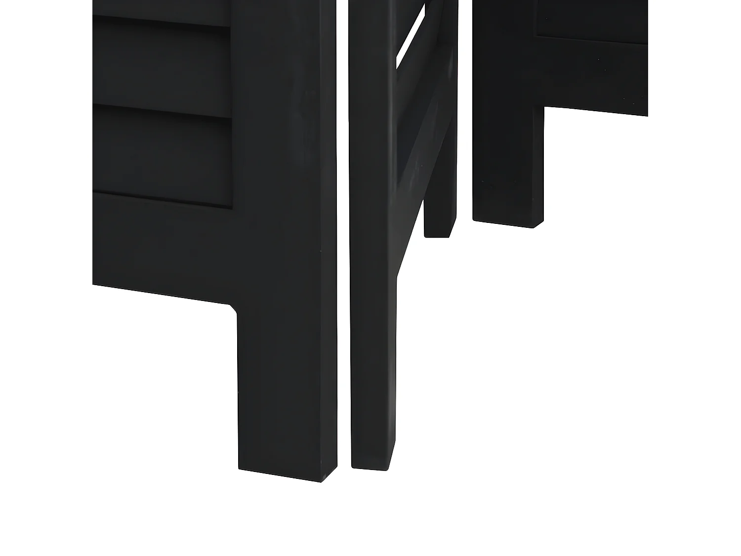 Cloison de séparation 4 panneaux noir bois de paulownia massif