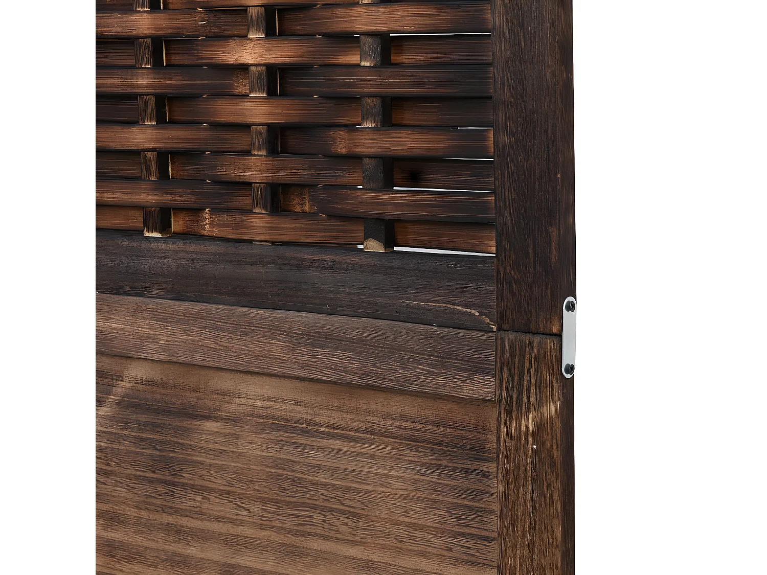 Cloison de séparation 6 panneaux marron foncé paulownia massif