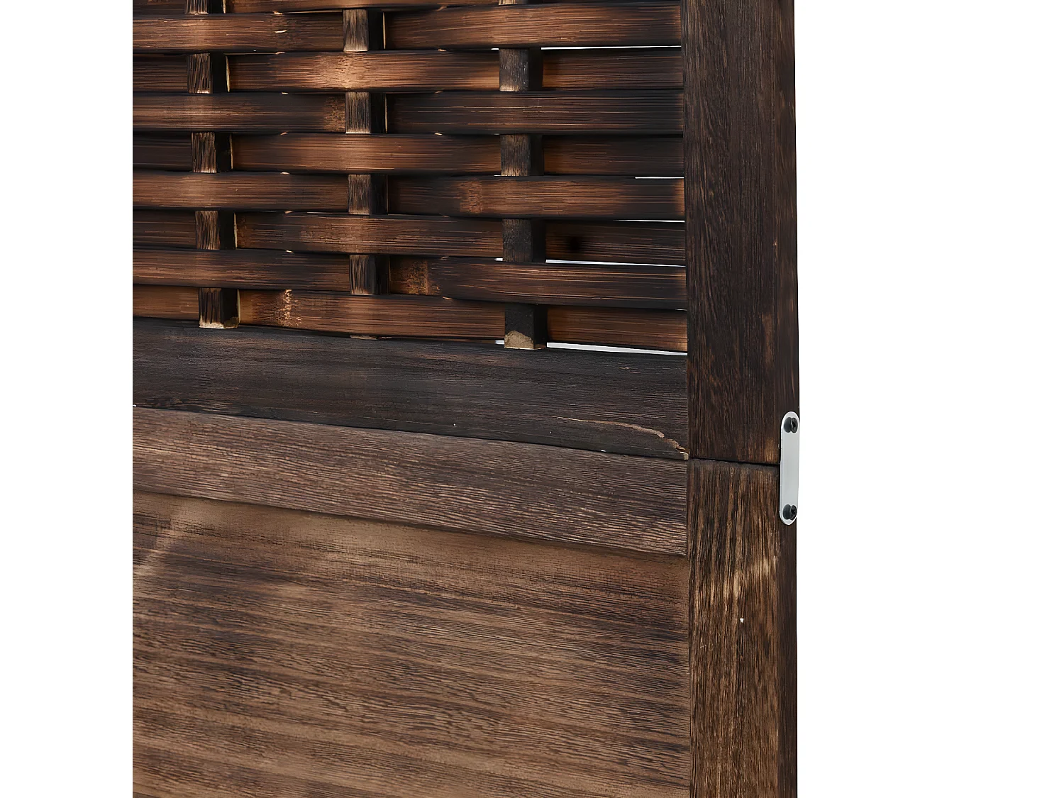 Cloison de séparation 4 panneaux marron foncé paulownia massif