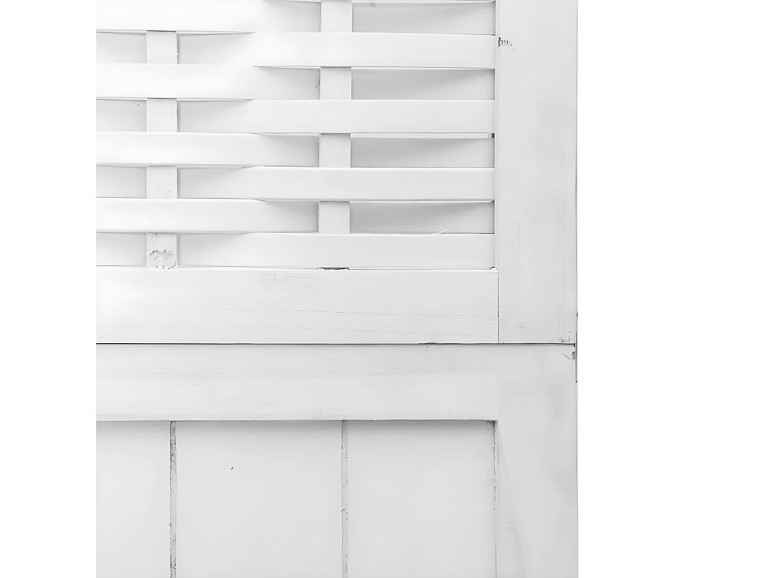 Cloison de séparation 6 panneaux blanc bois de paulownia massif