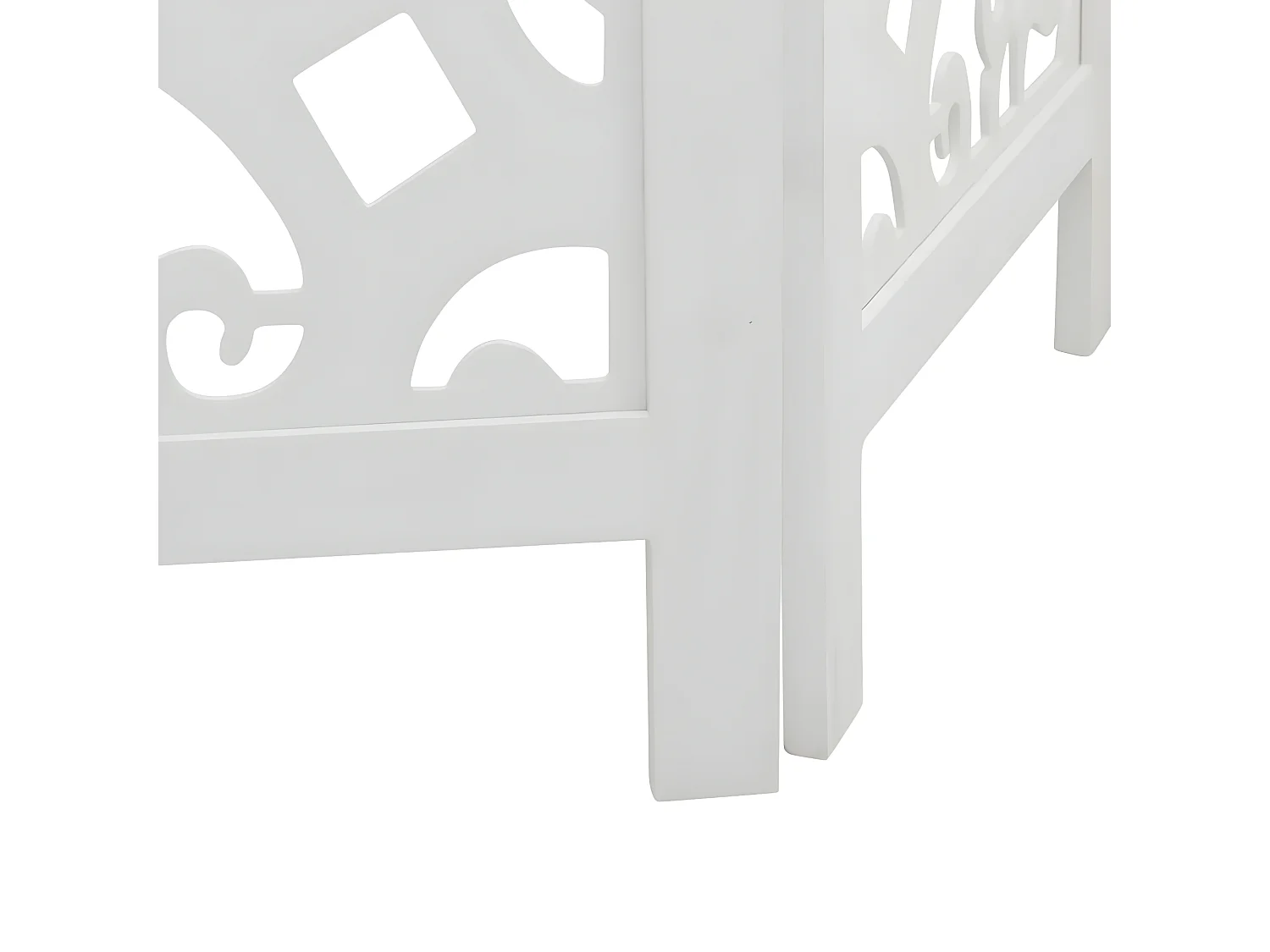 Cloison de séparation 6 panneaux blanc bois de paulownia massif