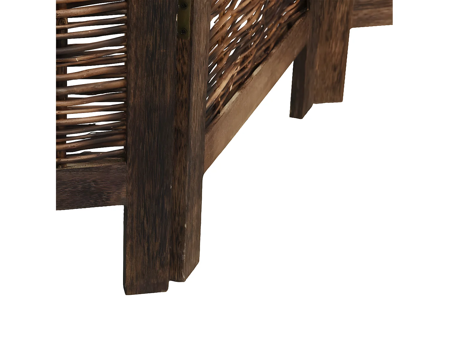 Cloison de séparation 6 panneaux marron foncé paulownia massif