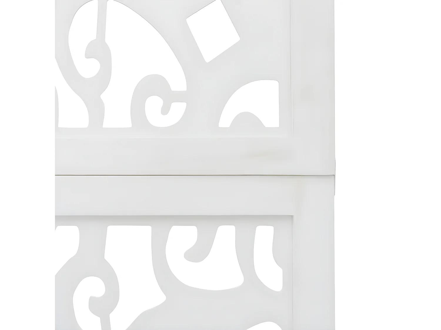 Cloison de séparation 3 panneaux blanc bois de paulownia massif