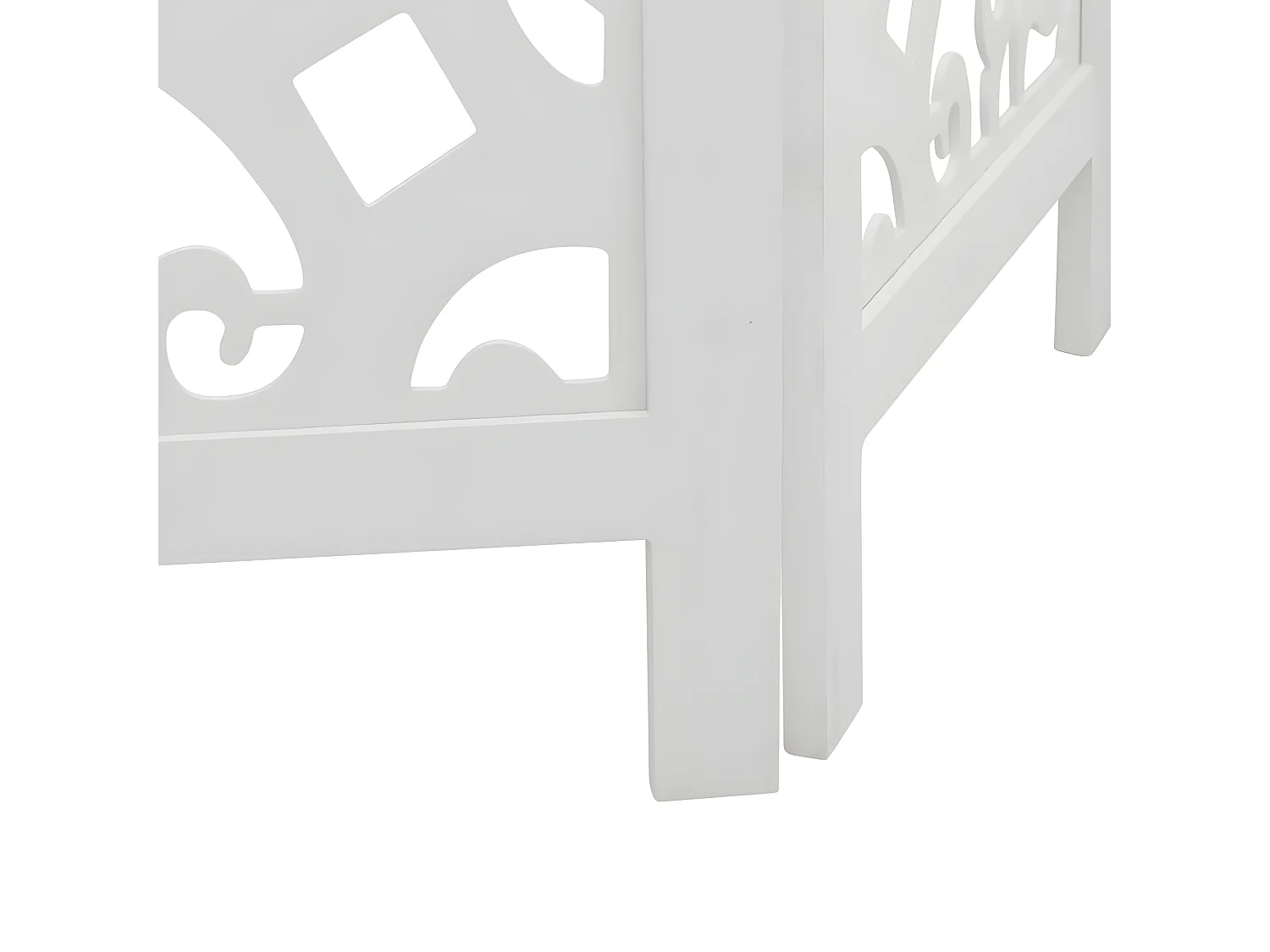 Cloison de séparation 3 panneaux blanc bois de paulownia massif