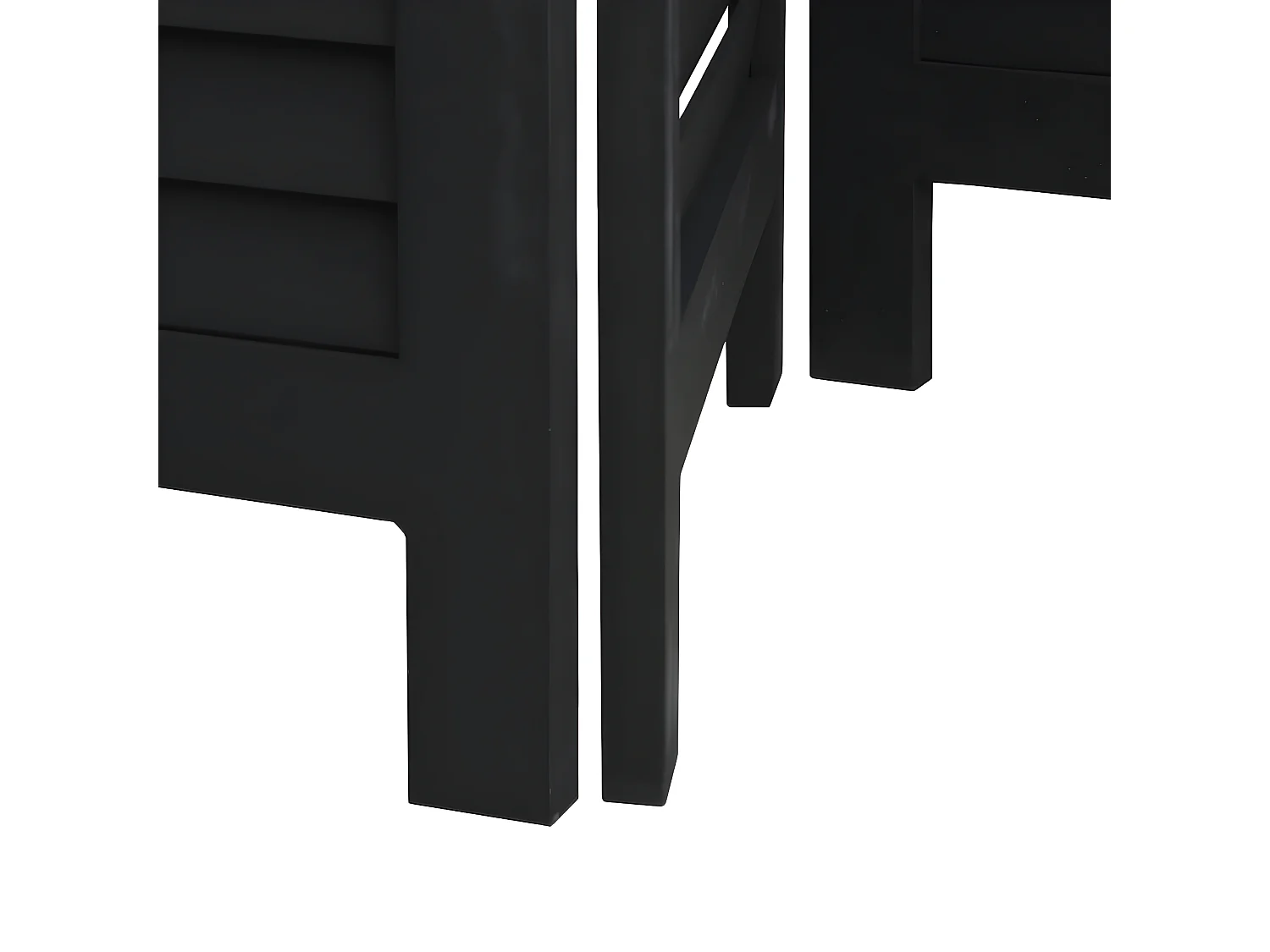 Cloison de séparation 3 panneaux noir bois de paulownia massif