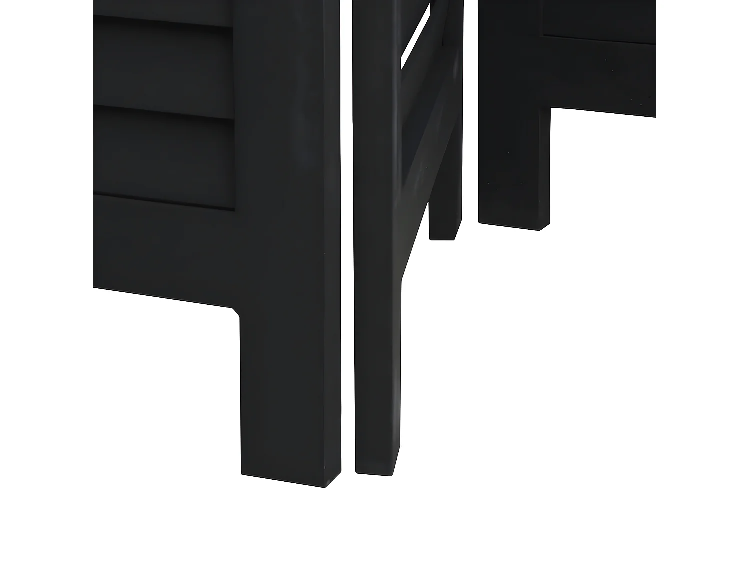 Cloison de séparation 5 panneaux noir bois de paulownia massif