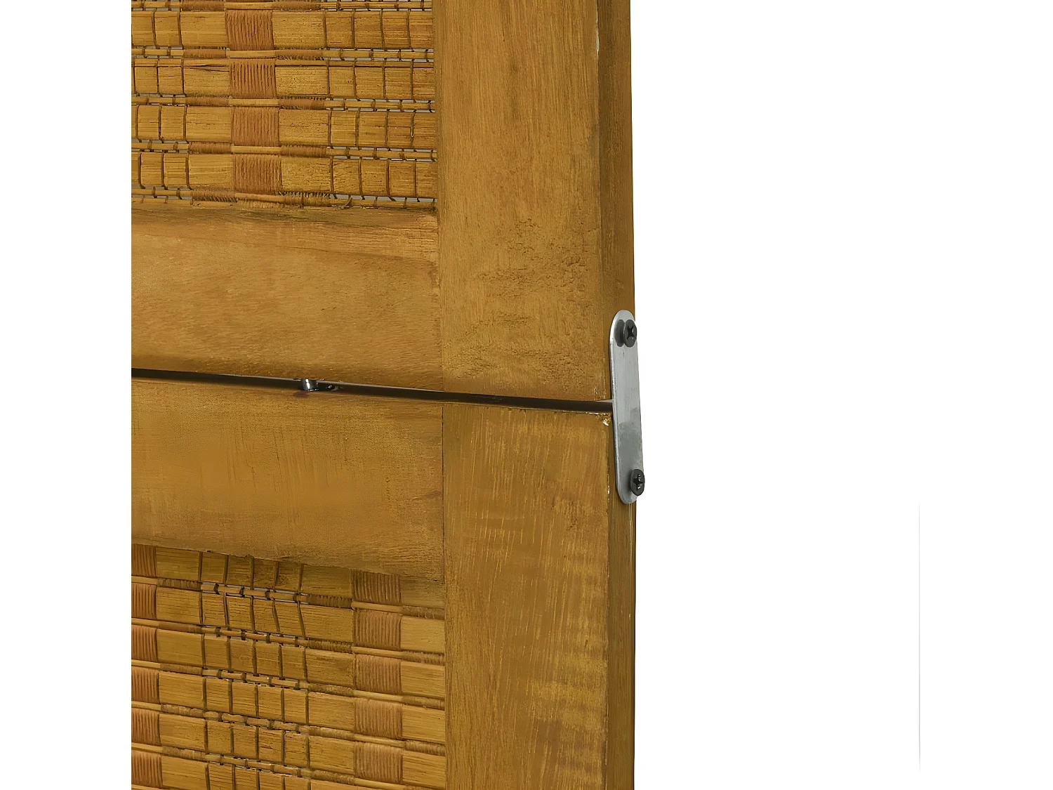 Cloison de séparation 5 panneaux marron bois paulownia massif