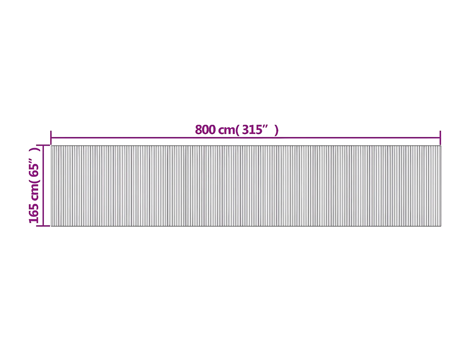 Cloison de séparation noir 165x800 bambou