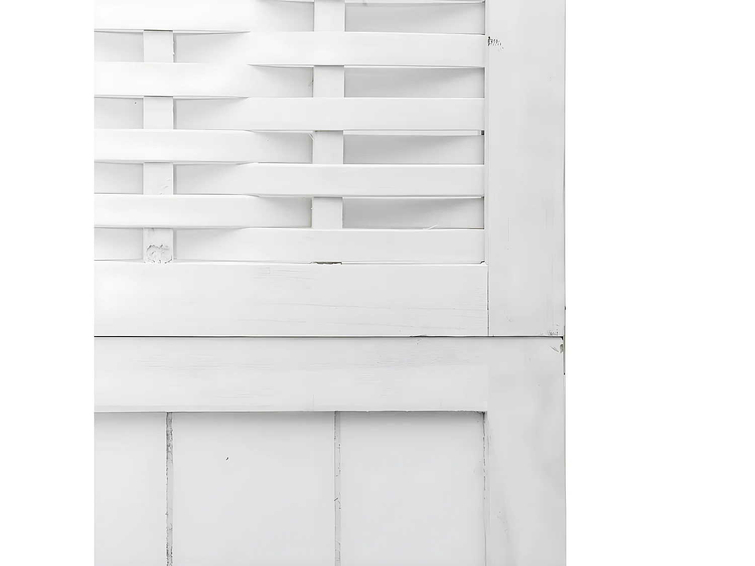 Cloison de séparation 6 panneaux blanc bois de paulownia massif