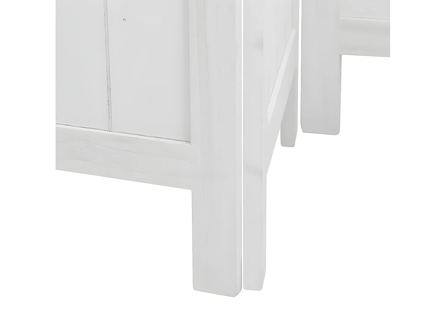 Cloison de séparation 6 panneaux blanc bois de paulownia massif