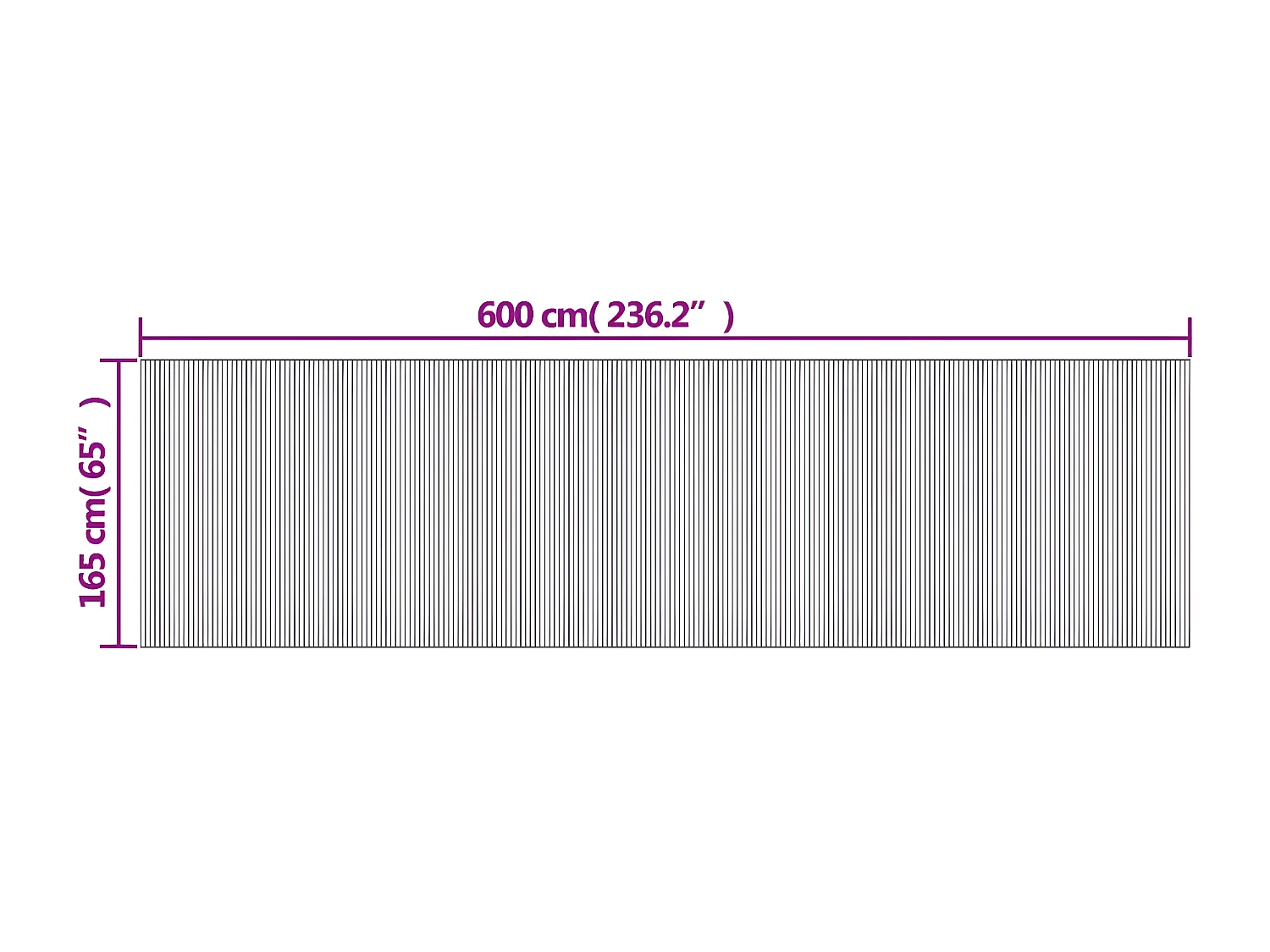 Cloison de séparation naturel 165x600 bambou