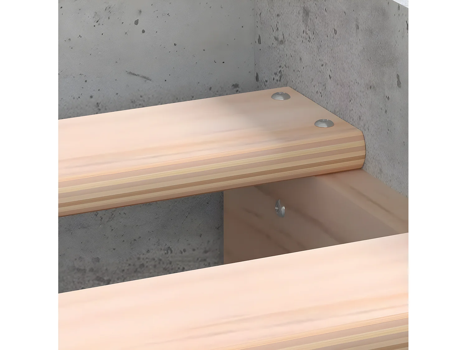 Cadre de lit tête de lit et pied de lit gris béton 90x200