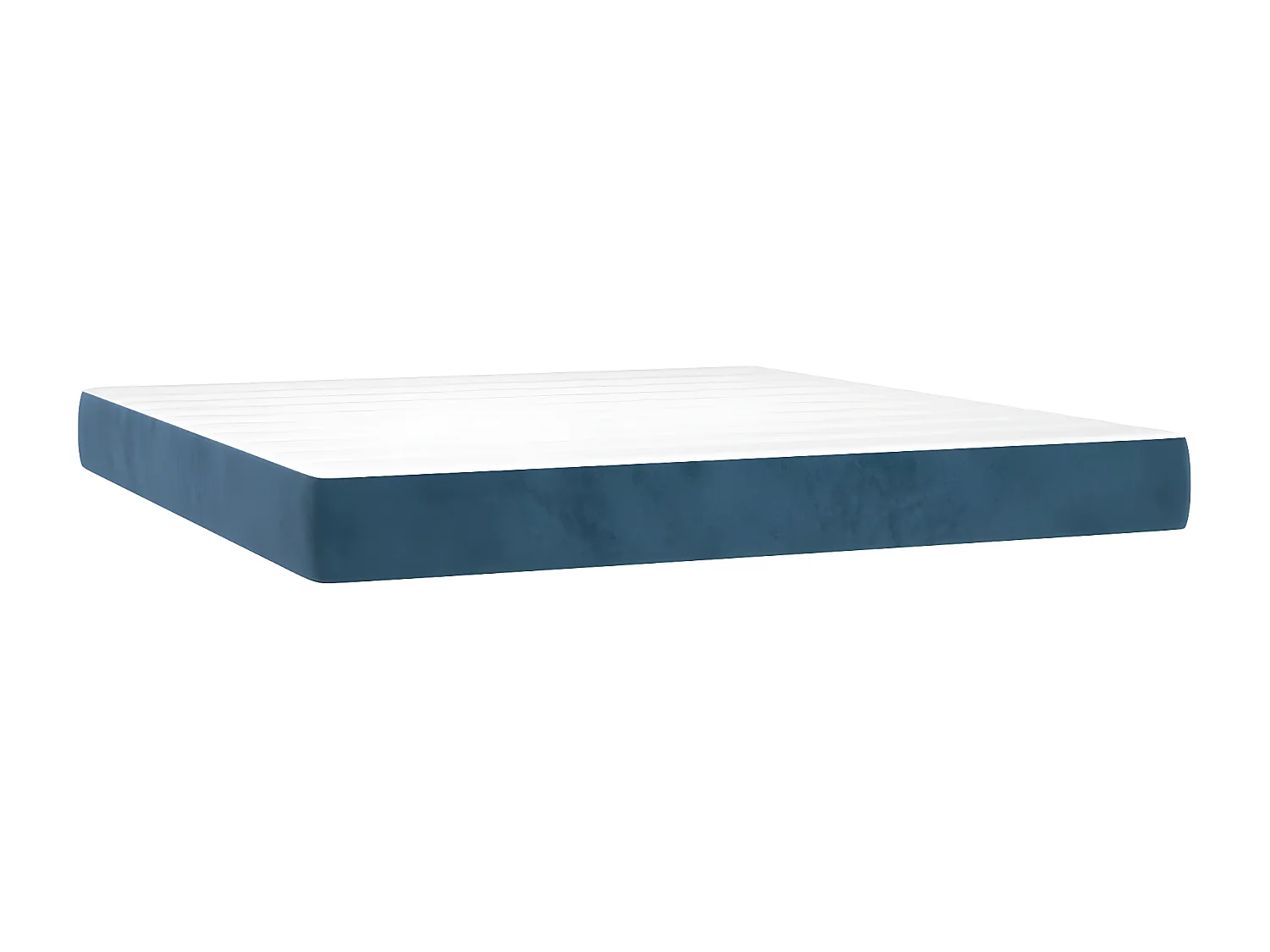 Lit à sommier tapissier matelas et LED Bleu foncé 160x200 Velours