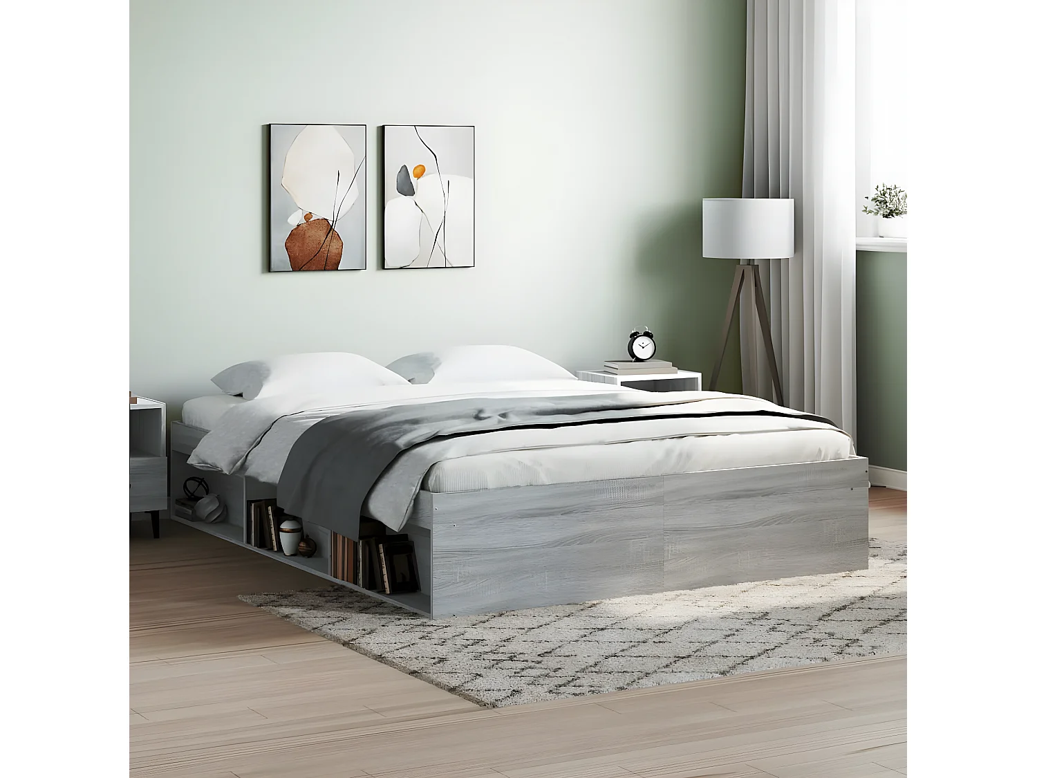 Cadre de lit sonoma gris 140x190