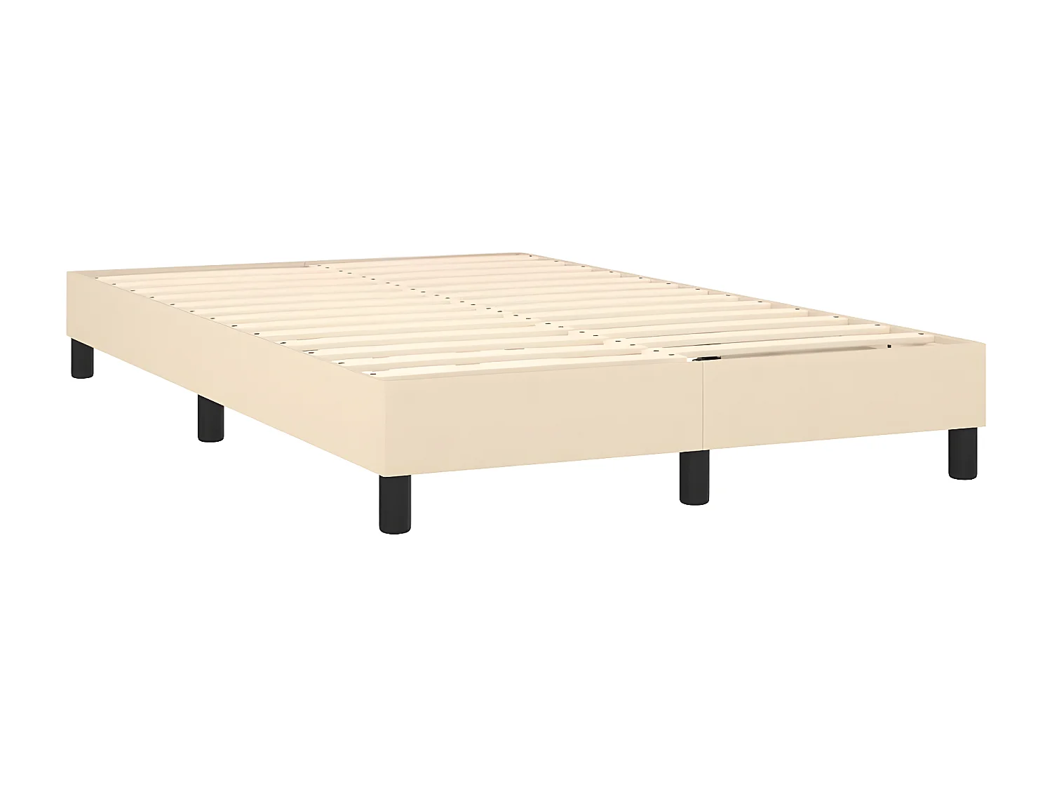 Sommier à lattes de lit matelas et LED crème 120x190 tissu