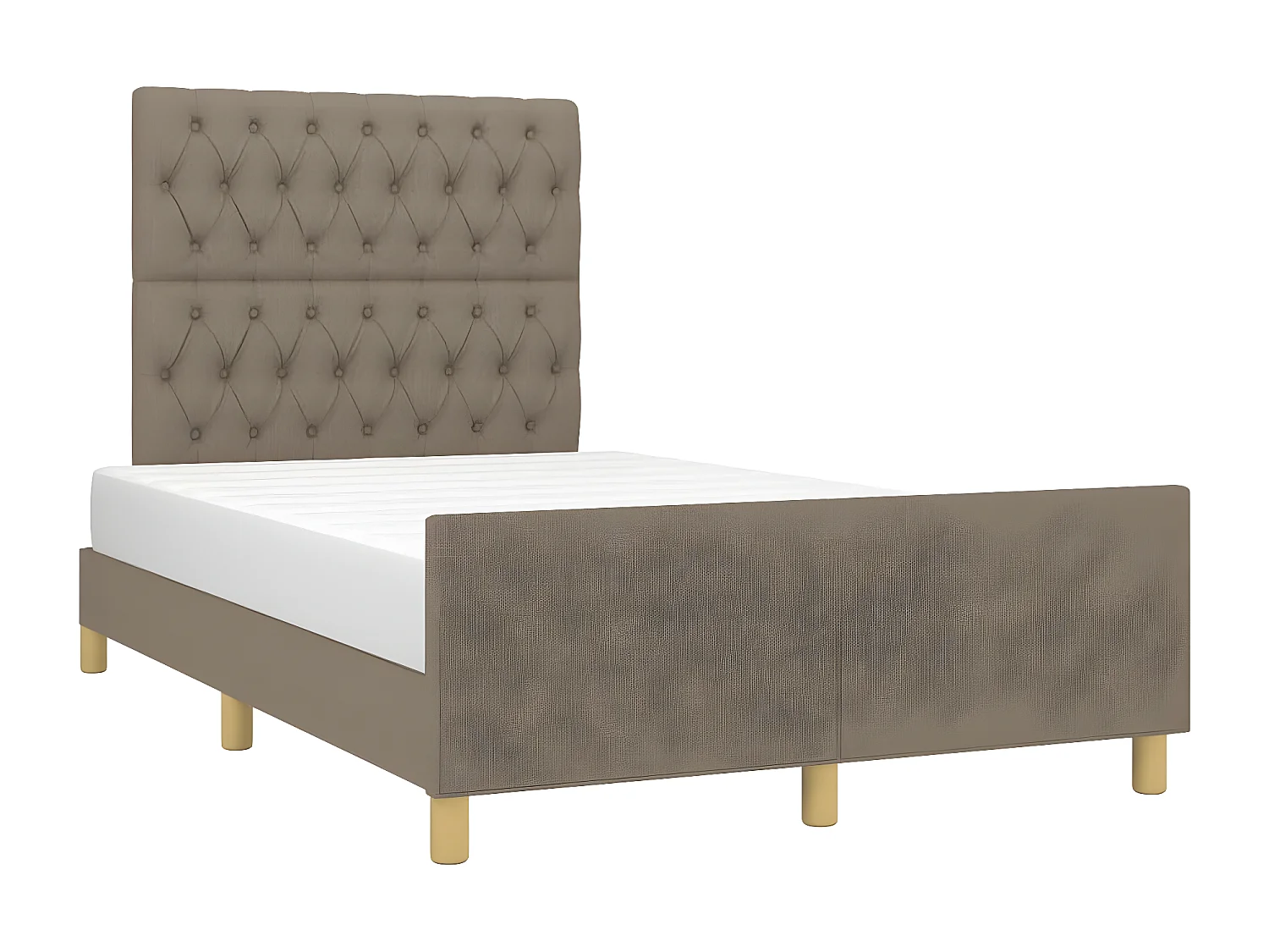 Cadre de lit avec tête de lit taupe 120x190 tissu