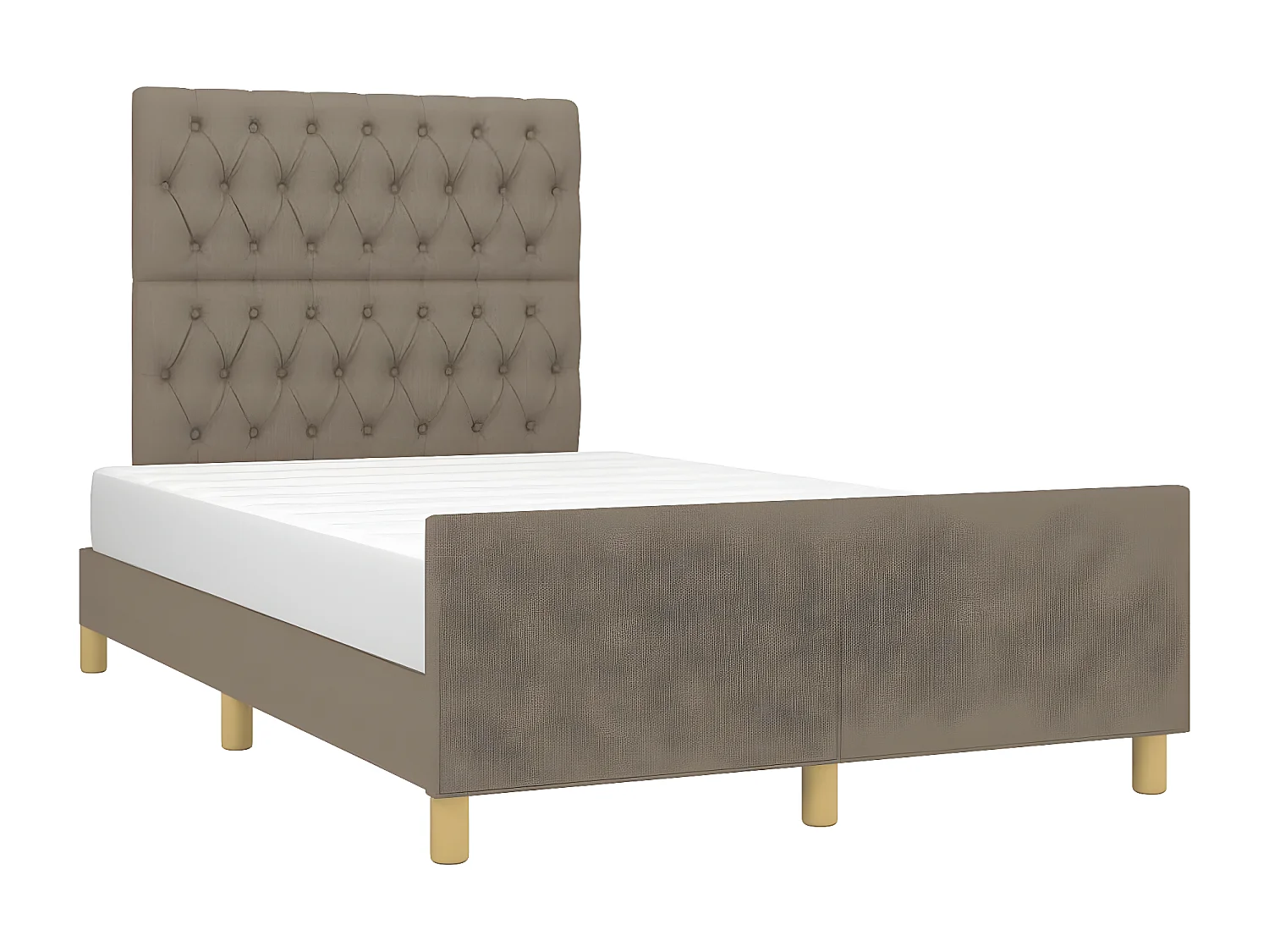 Cadre de lit avec tête de lit taupe 120x190 tissu