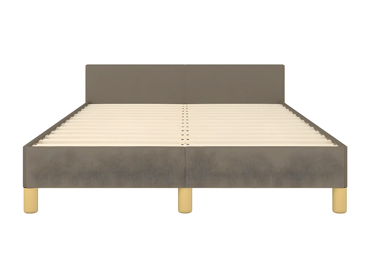 Cadre de lit avec tête de lit taupe 120x190 tissu