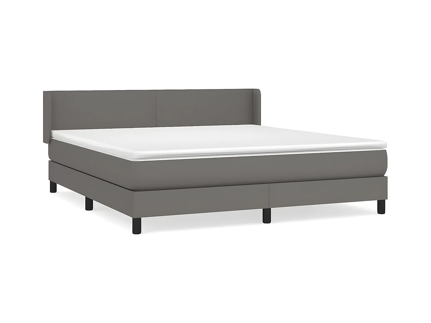 Sommier à lattes de lit avec matelas Gris 160x200 Similicuir