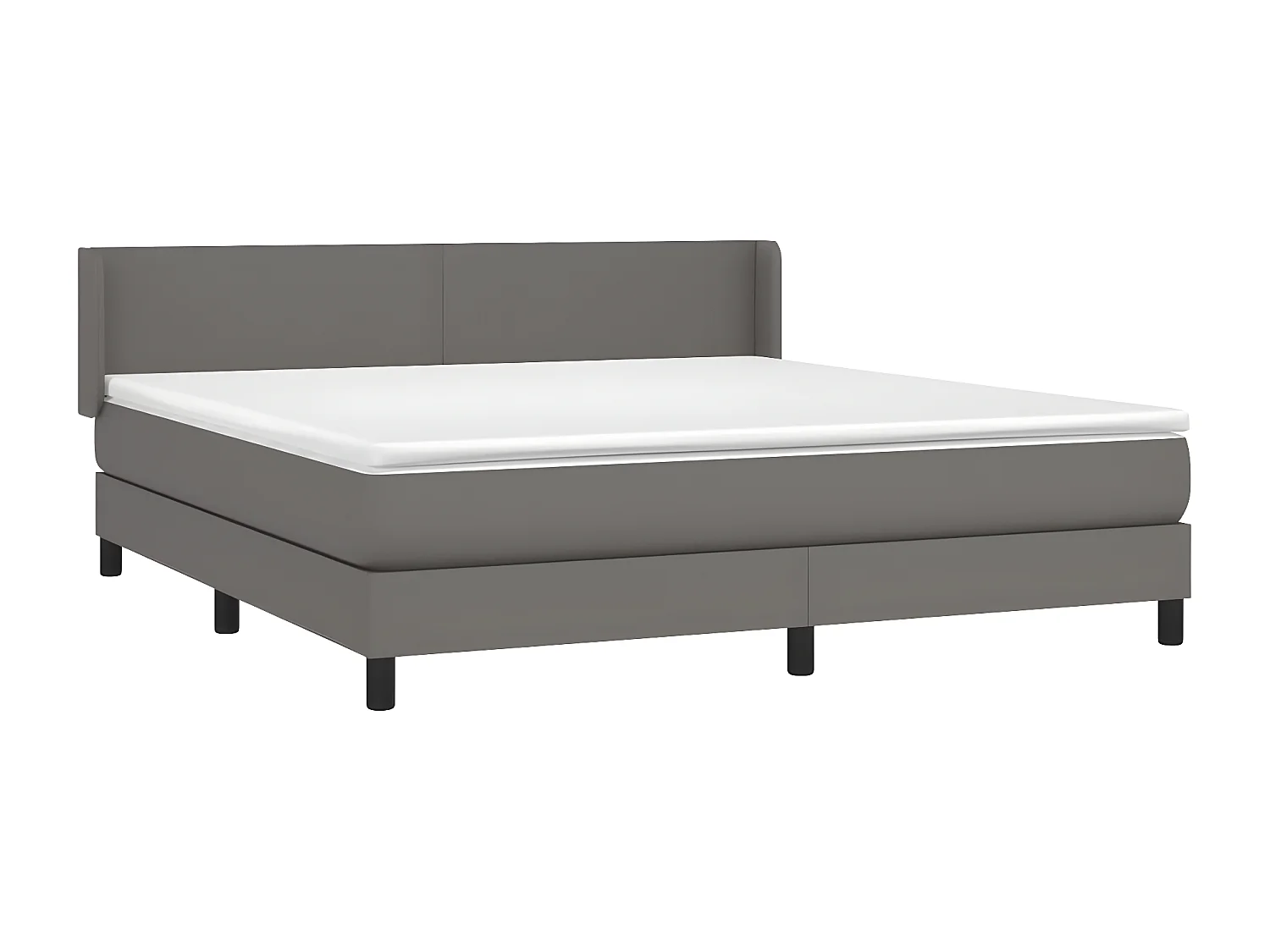 Sommier à lattes de lit avec matelas Gris 160x200 Similicuir