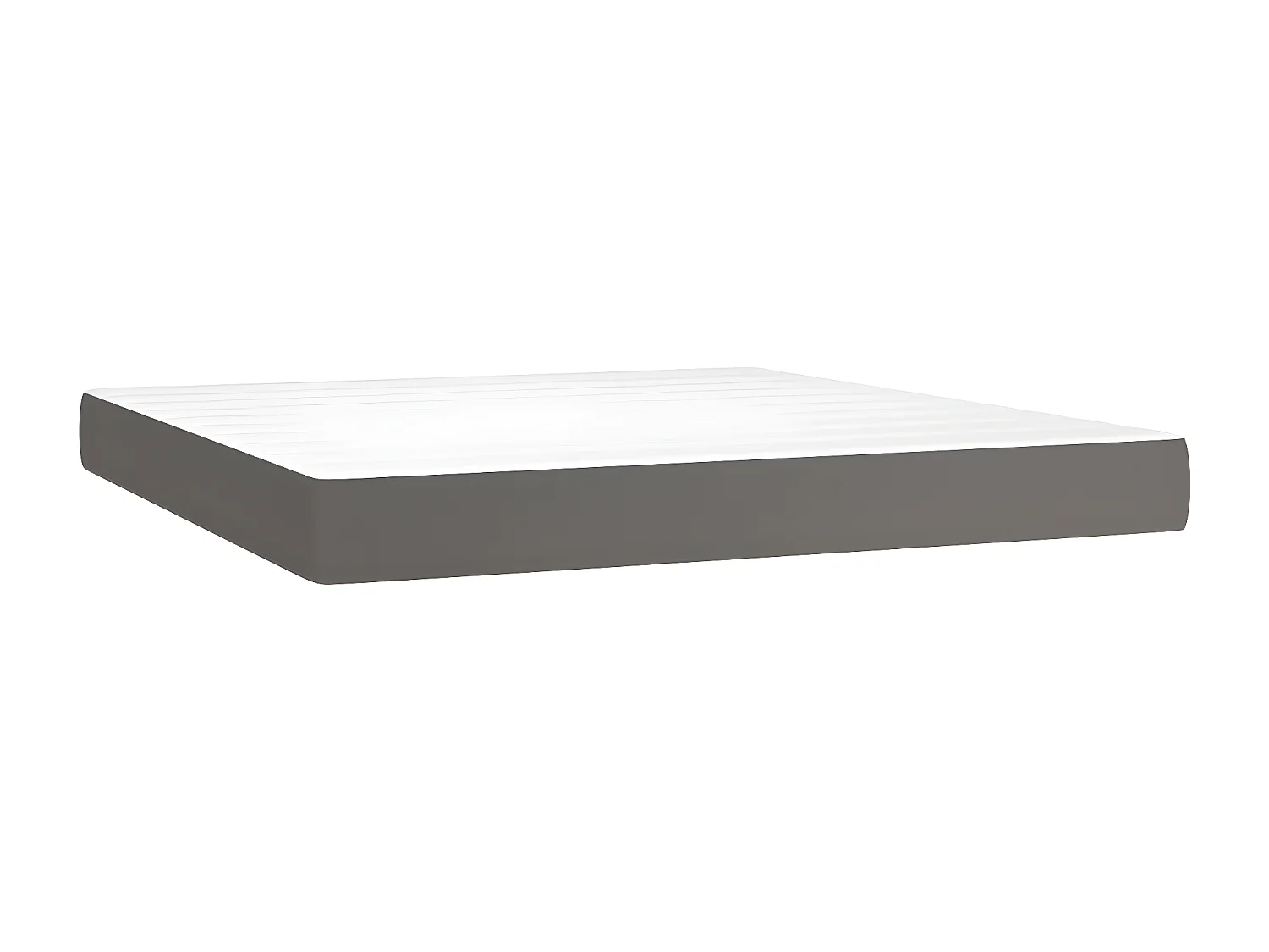 Sommier à lattes de lit avec matelas Gris 160x200 Similicuir