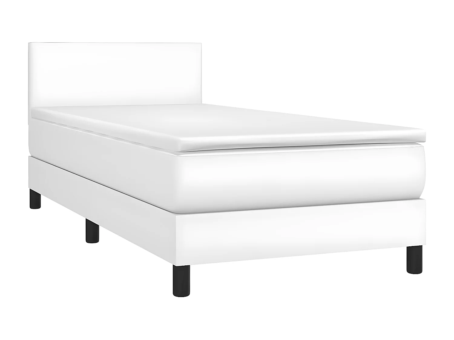 Sommier à lattes de lit et matelas et LED Blanc 100x200