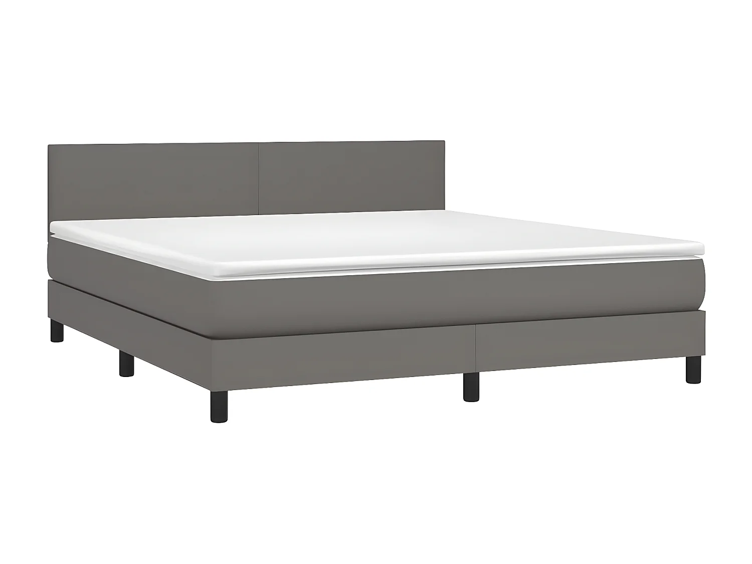 Sommier à lattes de lit avec matelas et LED Gris 160x200